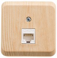 Розетка компьютерная 1-м О/У ЭТЮД RJ45 кат.5E сосна Systeme Electric KOMA-001D (1/17/136)