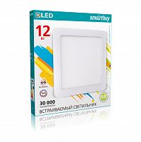 Светильник светодиодный SMARTBUY "Даунлайт" квадрат, белый Square-12W/6500K/IP20 (1/40) (SBL-DLSq-12-65K)