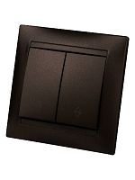 Выключатель на 2 направления 2 кл. 10А шоколад , с/у, "Лама" (10/120) TDM (SQ1815-0507)