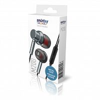 Внутриканальная гарнитура Smartbuy M200, металлич корпус, микрофон, пульт, серая, (SBH-024K) (1/60)
