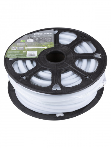 Неон гибкий TDM круглый SMD2835-120 LED/м-220 В-6,5 Вт/м-IP67-6000 K (25м) (1/1/25) (SQ0331-1518)