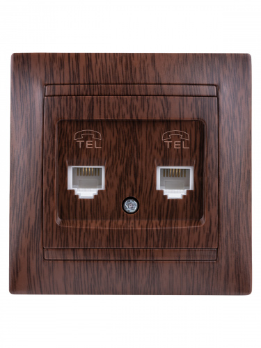 Розетка двойная телефонная RJ11 венге , с/у, "Лама" (10/120) TDM (SQ1815-0418) фото 4 Розетка двойная телефонная RJ11 венге , с/у, "Лама" (10/120) TDM (SQ1815-0418) фото 4