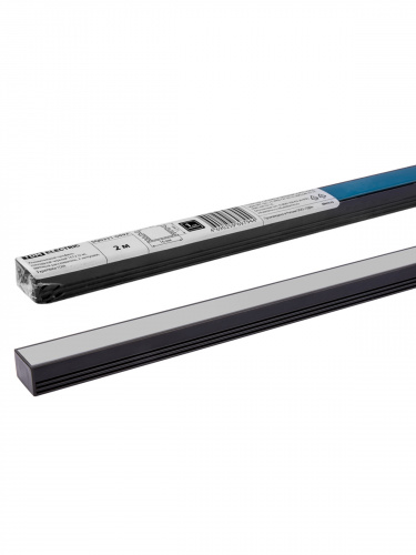 Алюминиевый профиль TDM накладной черный 1612 (2 м), матовый рассеиватель, 2 заглушки, 3 крепежа (1/10) (SQ0331-0492)