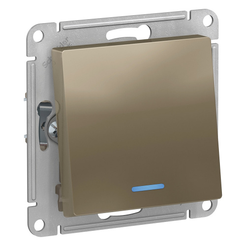 Механизм переключателя проходного 1-кл. С/У ATLASDESIGN 10А IP20 (сх. 6а) 10AX с подсветкой шампань Systeme Electric ATN000563 (1/10/60)