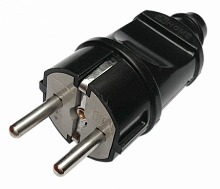 Вилка прямая с заземлением 16А черная 4240 IN HOME (30/300) (4690612009025)