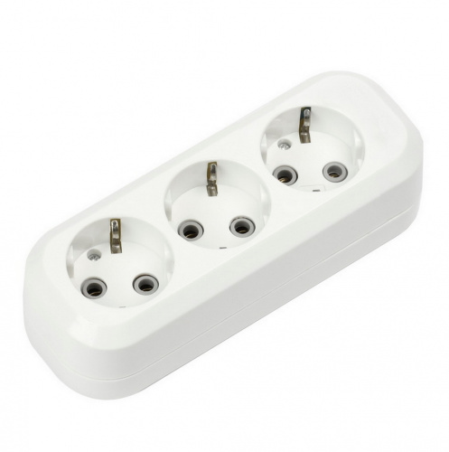 Колодка розеточная SMARTBUY 3 гнезда 16А/3,5кВт c заземлением (SBE-16-3-00-Z) (1/100)