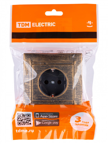 Розетка 2П+З 16А 250В старинная бронза с/у, "Лама" (1/10) TDM (SQ1815-0764) фото 2 Розетка 2П+З 16А 250В старинная бронза с/у, "Лама" (1/10) TDM (SQ1815-0764) фото 2