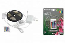 Комплект светодиодной ленты TDM SMD5050-30 LED/м-12 В-7,2 Вт/м-IP65-RGB (3 м), 18 Вт, IR-контроллер (SQ0331-0236)