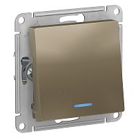Механизм переключателя проходного 1-кл. С/У ATLASDESIGN 10А IP20 (сх. 6а) 10AX с подсветкой шампань Systeme Electric ATN000563 (1/10/60)