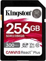Карта памяти SDXC  256GB  Kingston Class 10 UHS-II U3 V90 React Plus (300 Mb/s) (SDR2/256GB)