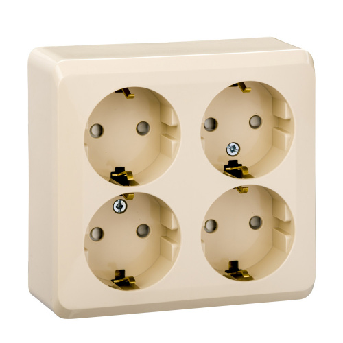 Розетка 4-м О/У ЭТЮД 16А 250В защ. шторки с заземл. крем. Systeme Electric PA16-208K (1/5/60) Розетка 4-м О/У ЭТЮД 16А 250В защ. шторки с заземл. крем. Systeme Electric PA16-208K (1/5/60)