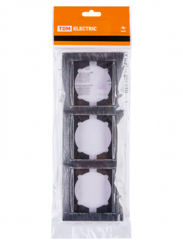 Рамка 3-х постовая горизонтальная старинное серебро с/у, "Лама" (1/15) TDM (SQ1815-0681) фото 2