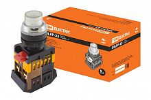 Кнопка ABLFP-22 прозрачн. d22мм неон/230В 1з+1р TDM (SQ0704-0032)