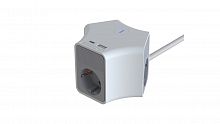 Сетевой фильтр RITMIX RM-231C White, 3 розетки, USB-A и USB-C, кнопка питания, кабель медный 2м, 16А, 3680Вт, с заземлением (1/20) (80004156)