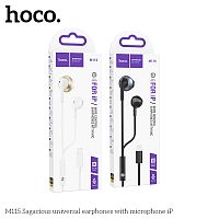 Наушники внутриканальные HOCO M115 Sagacious, микрофон, кабель 8 pin, цвет: белый (1/31/310) (6942007640015)