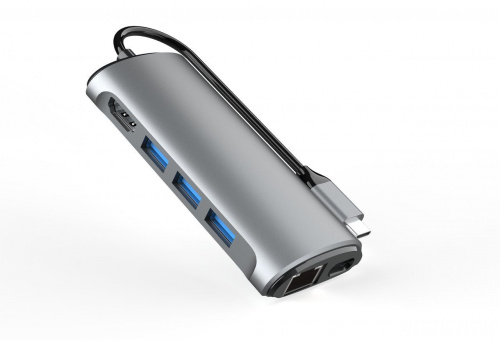 Кабель-адаптер USB3.1 Type-CM-->HDMI 4K*60Hz +3USB3.0+RJ45+TF+SD+PD charging  VCOM <CU463> фото 3