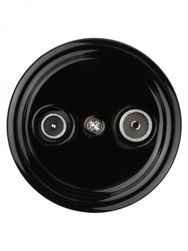 Розетка TDM TV+R оконечная черная «Болонь» (1/72) (SQ1820-0255) фото 5