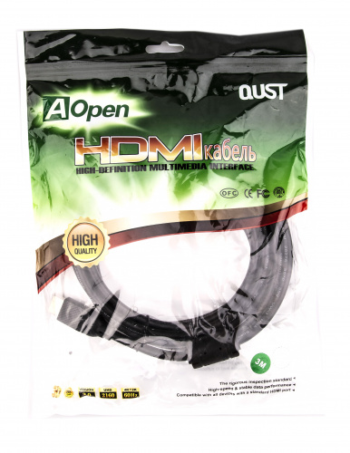 Кабель HDMI 19M/M ver 2.0, 3М,2 фильтра, Aopen/Qust <ACG517D-3M> (1/30) фото 4 Кабель HDMI 19M/M ver 2.0, 3М,2 фильтра, Aopen/Qust <ACG517D-3M> (1/30) фото 4
