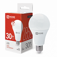 Лампа светодиодная IN HOME A70-VC 30Вт 230В Е27 4000К 2850Лм (10/50) (4690612024141)