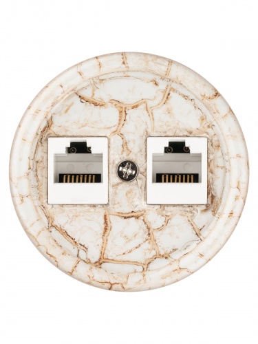Розетка TDM двойная компьютерная RJ45 мраморная «Болонь» (1/72) (SQ1820-0151) фото 5 Розетка TDM двойная компьютерная RJ45 мраморная «Болонь» (1/72) (SQ1820-0151) фото 5