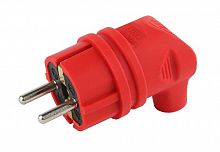 Вилка каучуковая ЭРА V9-RED-IP44 с/з 90град с кольцом 16A IP44 красная (35/350) (Б0044549)