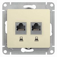 Механизм розетки компьютерной 2-м С/У GLOSSA RJ45 кат.5E беж. Systeme Electric GSL000285KK (1/10/160)