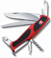 Нож перочинный Victorinox RangerGrip 55, 130 мм., 12 функций, красный/чёрный (карт. коробка) (0.9563.C)