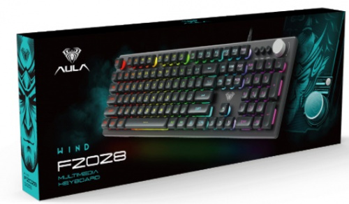 Клавиатура игровая AULA F2028 мембранная, алюминий/пластик, RGB подсветка кн., кабель 1,6м, USB, 106 кн. (1/20) (80001194) фото 2