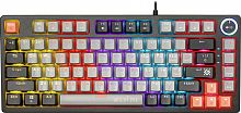 Клавиатура проводная игровая механическая DEFENDER Wildfire GK-213 RU, 82кн, TNT розов,1.5м, серый/черный (1/20) (45214)