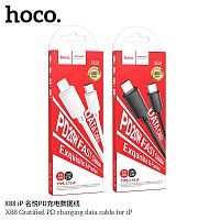 Кабель Type-C - 8 pin HOCO X88 Gratified, 1.0м, круглый, 2.4A, силикон, PD20W, цвет: белый упакован (1/1000) (6931474783295)