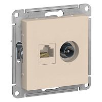 Механизм розетки компьютерной + TV 2-м С/У ATLASDESIGN RJ45 кат.5E + TV беж. Systeme Electric ATN000289 (1/10/60)