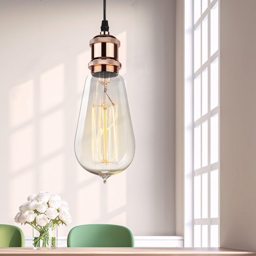 Cветильник ЭРА PL13 E27 - 1 RG подвес потолочный LOFT под лампу цоколь Е27 провод 1 м цвет розовое золото (60/360) (Б0048522)