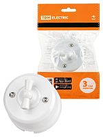 Выключатель поворотный 2-кл. с ручкой (бантик) 10А белый «Виви» TDM (6/36) (SQ1820-1006)