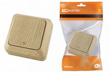 Переключатель на 2 направления 1-кл. открытой установки IP20 10А, сосна "Ладога" TDM (SQ1801-0045)