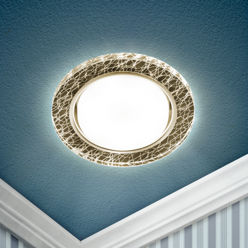 Светильник ЭРА встраиваемый с LED подсветкой DK LD51 WH/BK GX53 белый черный (1/50) (Б0057464) фото 8