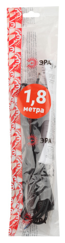 Шнур ЭРА для бра UX-ШВВП-S-1,8m-B с выключателем 1,8 м ШВВП 2x0,5мм2 черный (1/100) фото 2