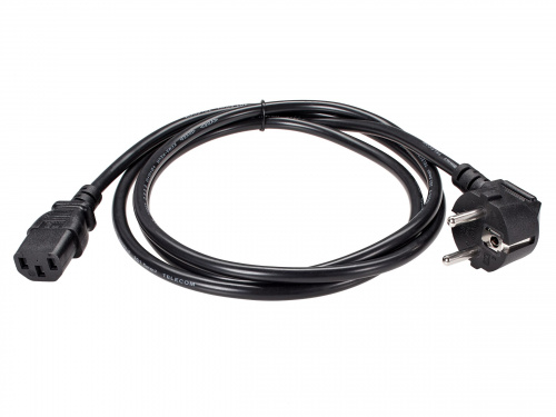 Кабель компьютер - розетка 220V EU (угловой)<VDE> 3GX1,5mm2, 1,8m, медь, Telecom <TY021-CU1.5-1.8M> (1/50)