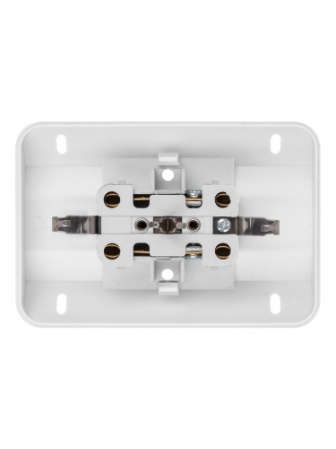 Розетка TDM угловая двойная 2П+З открытой установки с з/ш IP20 250В 16А белая "Ладога" (6/72) (SQ1801-0067) фото 5