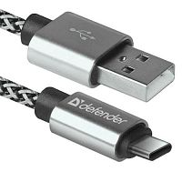 Кабель DEFENDER USB08-03T PRO USB2.0, белый, AM-MicroBM, 1m, 2.1A (1/100) (87803)