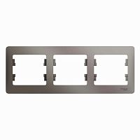 Рамка 3-м GLOSSA горизонт. платина Systeme Electric GSL001203 (1/5/20)