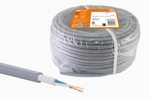 Кабель TDM NYM-O 2х4-0,66 (100м) (SQ0121-0085)