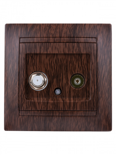 Розетка TV ("мама") + SAT (F-разъем) 0-2400МГц венге , с/у, "Лама" (10/120) TDM (SQ1815-0420) фото 4 Розетка TV ("мама") + SAT (F-разъем) 0-2400МГц венге , с/у, "Лама" (10/120) TDM (SQ1815-0420) фото 4