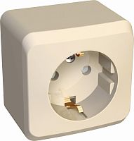 Розетка 1-м О/У ЭТЮД 16А IP20 с заземл. защ. шторки крем. Systeme Electric PA16-004K (1/17/136)