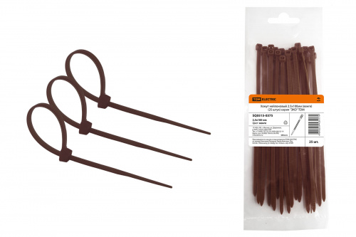 Хомут нейлоновый 2.5х100мм (венге) (25 штук) серия "ЭКО" TDM (1/50/900) (SQ0515-0375) Хомут нейлоновый 2.5х100мм (венге) (25 штук) серия "ЭКО" TDM (1/50/900) (SQ0515-0375)