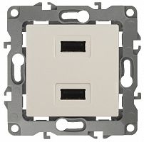 Устройство зарядное USB ЭРА, серии ЭРА 12, 230В/5В-2100мА, IP20, слоновая кость (6/60/1920) 12 -4110-02
