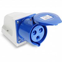 Розетка SMARTBUY стационарная наружная 123 2Р+РЕ 32А 220В IP44 (1/100) (SBE-32-LS3-220)