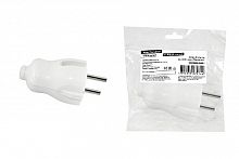 Вилка б/з белая 6А 250В серии "Народная" (1/50/500) (SQ1806-0401)