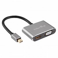 Кабель-переходник Mini DisplayPort (M) -> HDMI (F)+VGA (F) 4K@30Hz Alum Grey Telecom (TA6080) (1/200)