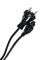 Кабель питания для ноутбуков, 1,8m , 3-pin, с заземлением, (прямой)  220V  (Европейский стандарт) Telecom <TP022-1.8-BK>(1/100)