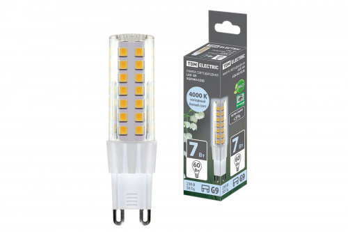 Лампа светодиодная TDM G9-7 Вт-230 В-4000 К, SMD, 17,5x65,5 мм (1/20/500) (SQ0340-0226)